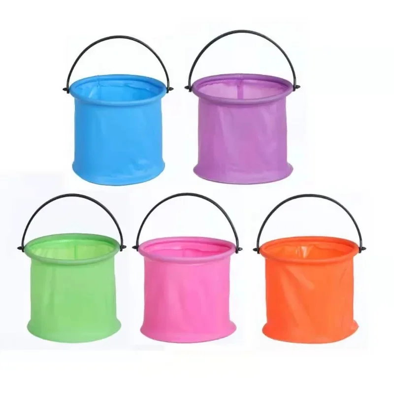 Beach Sand toys Play Bucket Toy Folding Collapsible Bucket Gardening Tool Outdoor Pool Play Tool Toy Kids Summer Water Fun