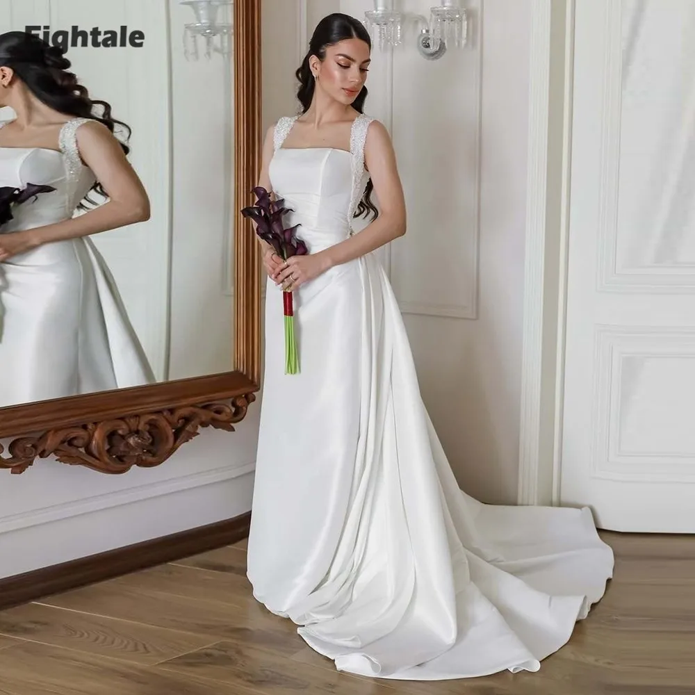 

Eightale арабские свадебные платья без бретелек с бисером на заказ атласные свадебные платья цвета слоновой кости русалки Vestidos De Novia