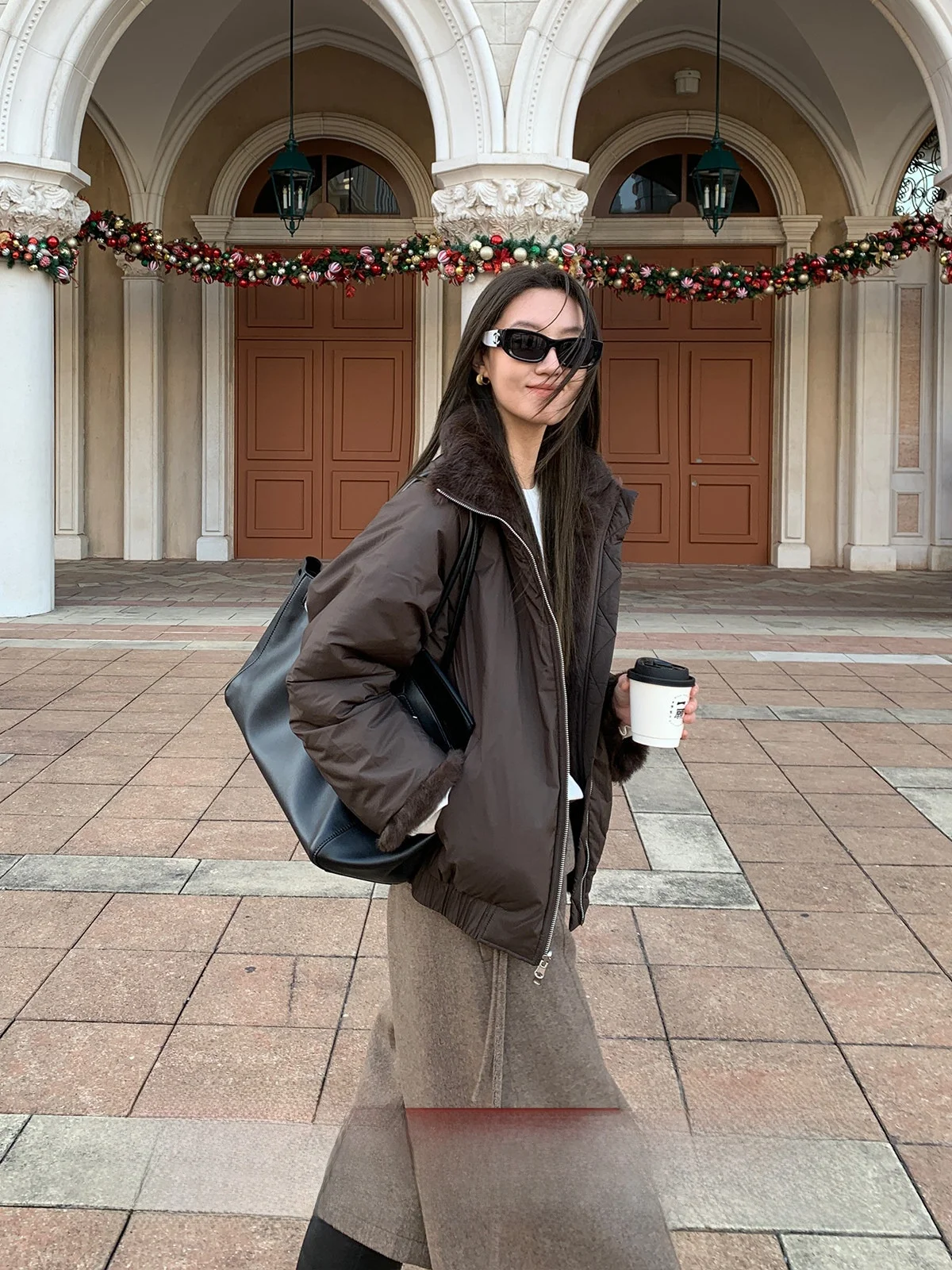 

Официальная двусторонняя утепленная женская куртка Gakee на молнии с воротником-стойкой, осенне-зимняя модная короткая куртка