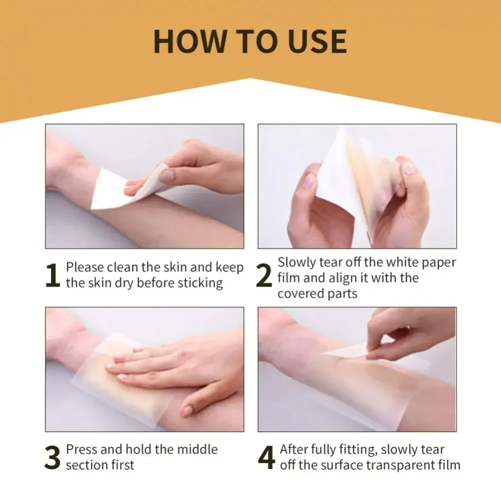 6PCS Waterproof Tattoo Film Ultra Thin Patch Tattoo Scar Cover Tapes Concealing Acne Tattoo Up Compression Accessories Flaw