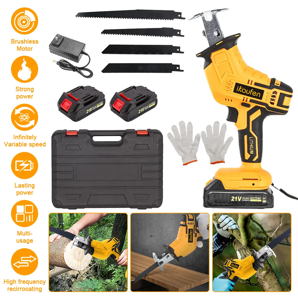 

Dewalt Cordless Electric Reciprocating Saw for Wood / Metal Cutting with 4pcs Blades 20V Battery Portable Power Tool