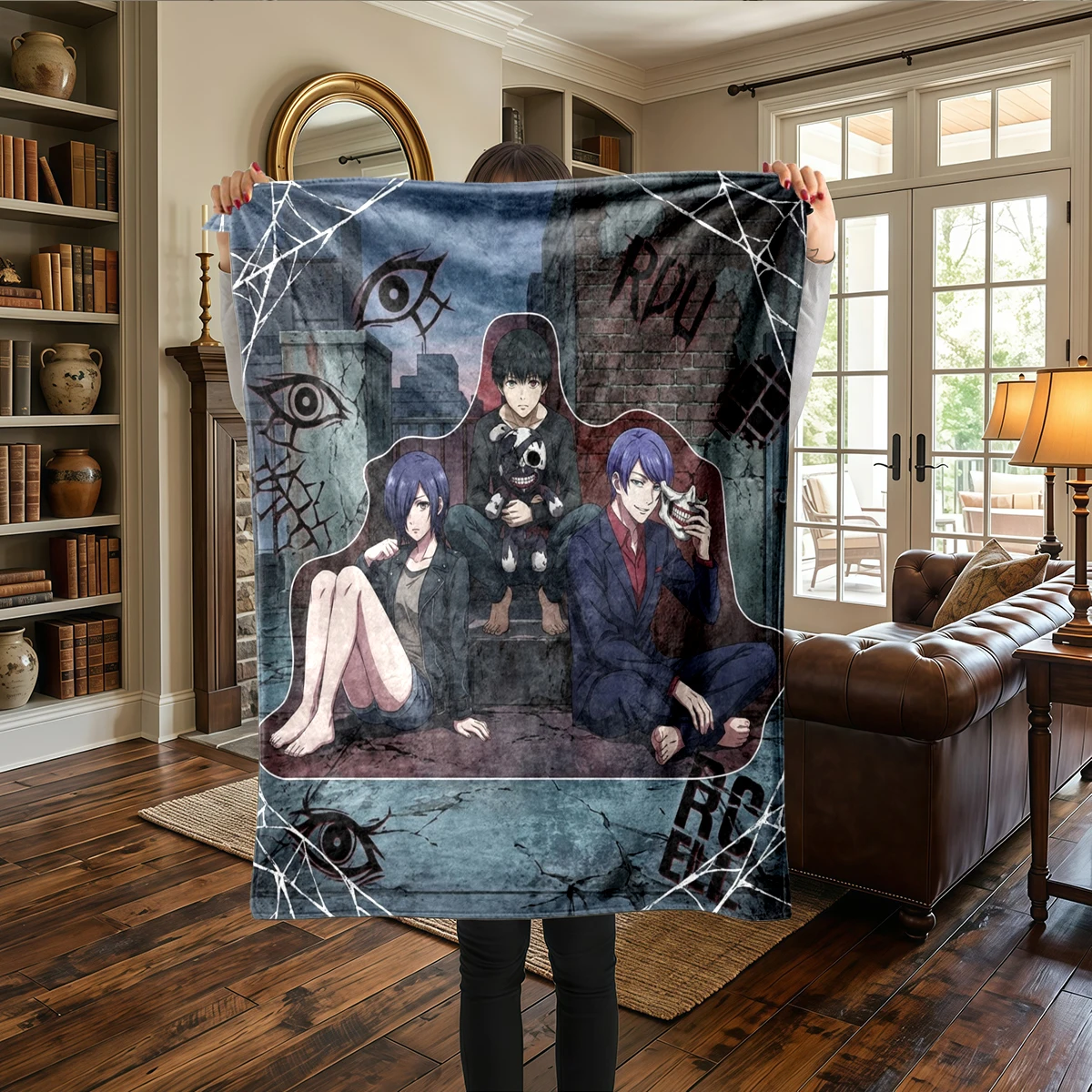Tokyo Ghoul Printed Flannel Blanket - Warm, For Bedrooms, Sofas, Travel -HE70