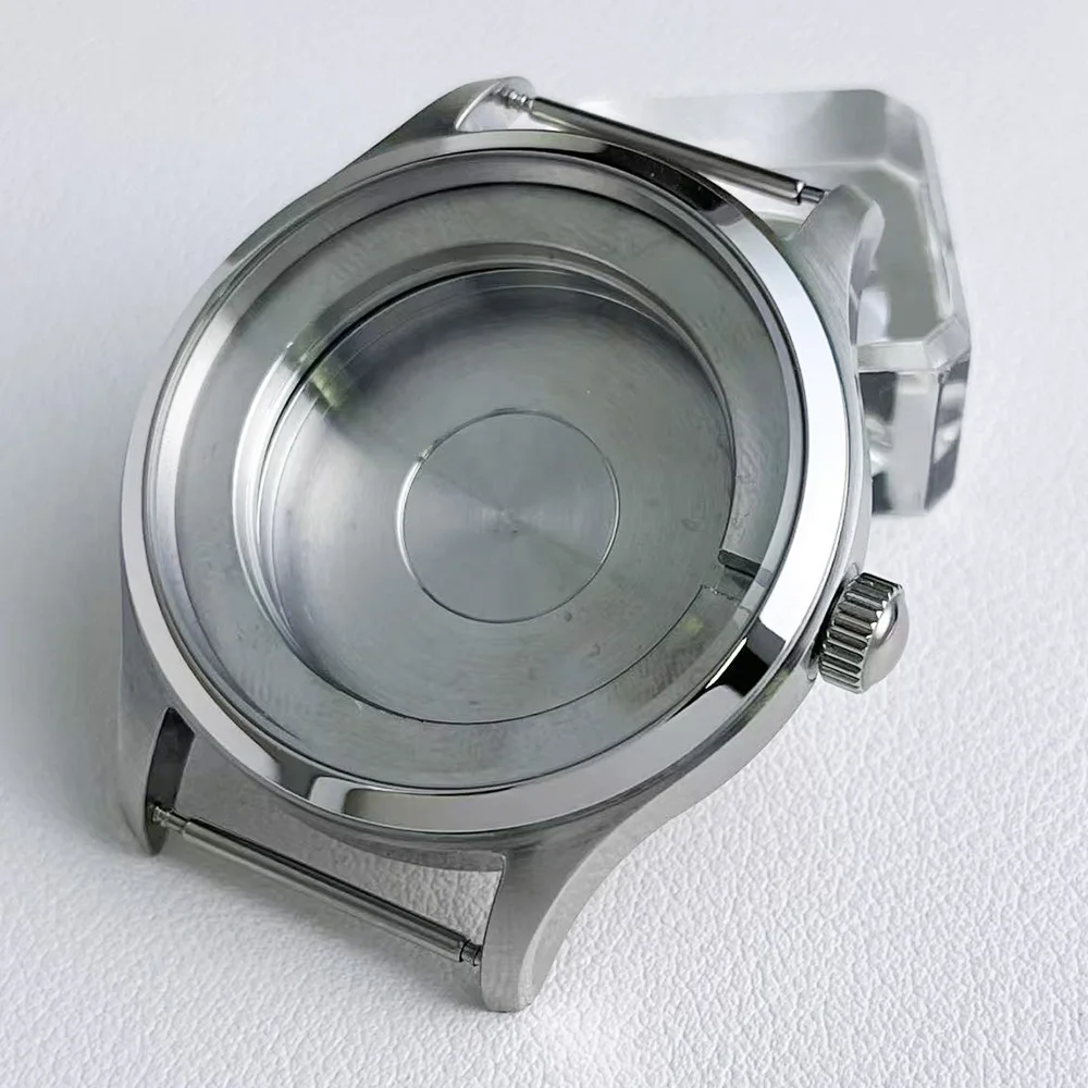 40MM stainless steel case for men's watch. Compatible with 2813, ST1612 and Miyota 8215 movement case accessories.