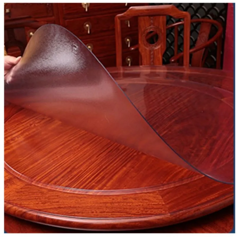 Round Tablecloth Transparent Soft Plastic PVC Waterproof Oilprpoof Living Room Dining Tables Kitchen Desk Protector Home Decor.