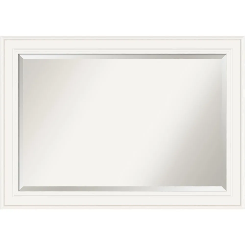 

White Bathroom Mirror for Over Sink, 30x42 Ridge White Rectangle Vanity Mirror, Large Traditional Frame, Hangs Horizonally