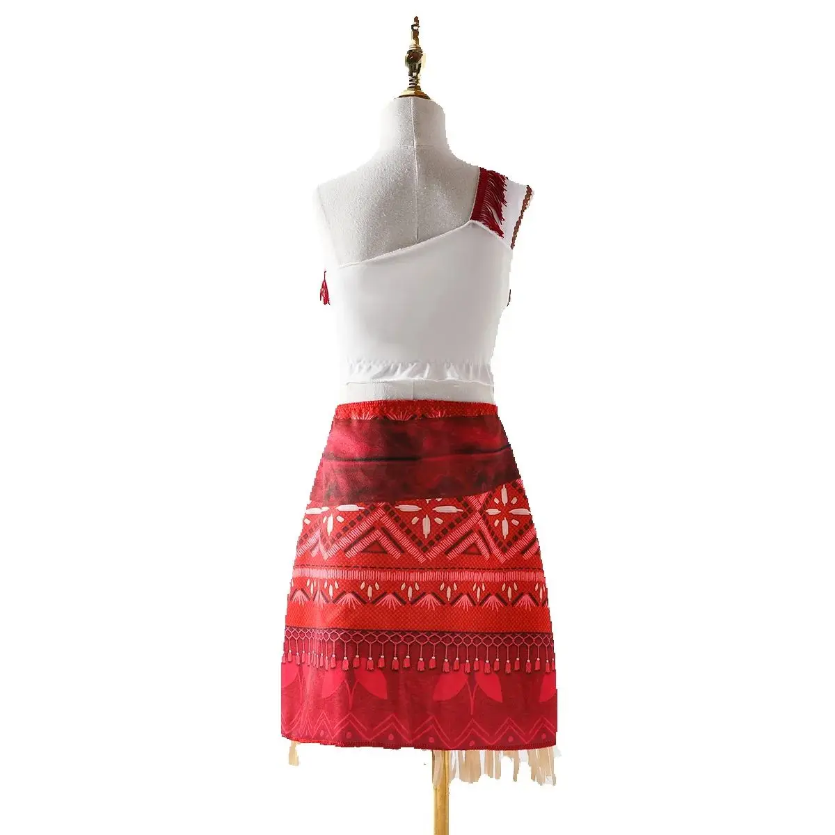 Disney princesa vestido moana novo filme moana 2 mesmo estilo vestido novo impresso bonito vestido de um ombro + acessórios porco tornozeleira conjunto