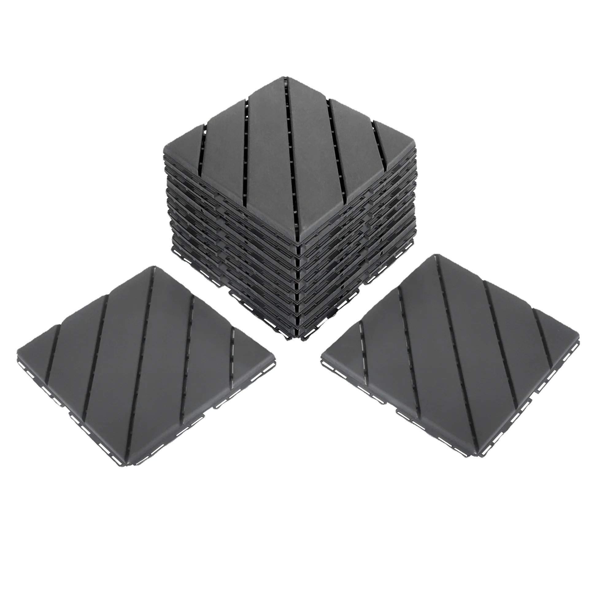 Non-Slip Base | Outdoor Interlocking Deck Tiles Weatherproof & Waterproof Non Slip Plastic Deck Tiles for Garage Floor, Decking