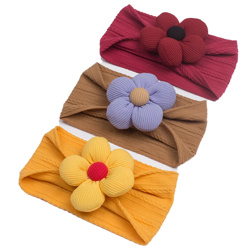 Big Bow Flower Elastic Hairbands Children Girls Sweet Hair Bands Fashion Headbands Hair Accessories Turban For Kids