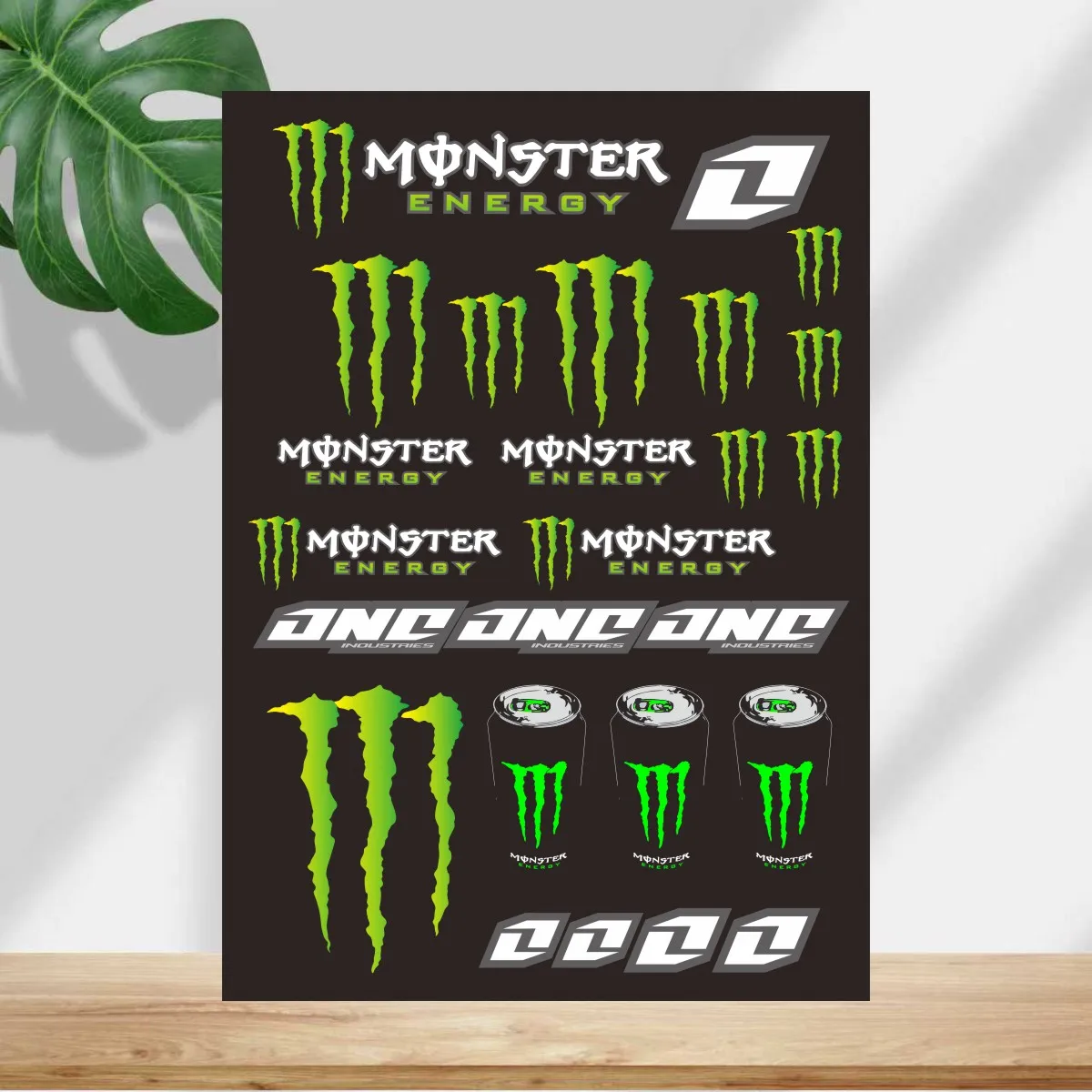 

Reflective Monster Energy Sticker Green Logo Motorcycle Tank Helmet Bike Car Decal Kit For YAMAHA Kawasaki Suzuki HONDA