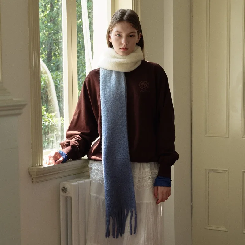 

New Designer Scarf Women Luxury Winter Keep Warm Imitation Cashmere Soft Long Scarives Solid Color Thickned Warp Shawls Office