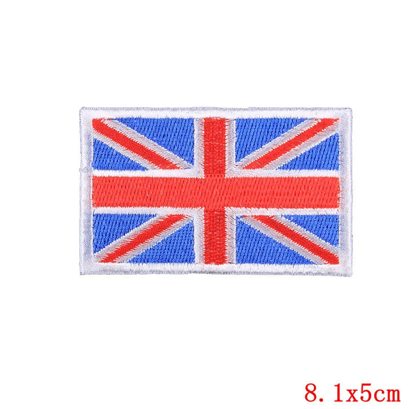 Country Flag Patch Stripes Embroidered Russia Turkey France EU Netherlands Flag Tactical Military Patches Army Applique Stripe H