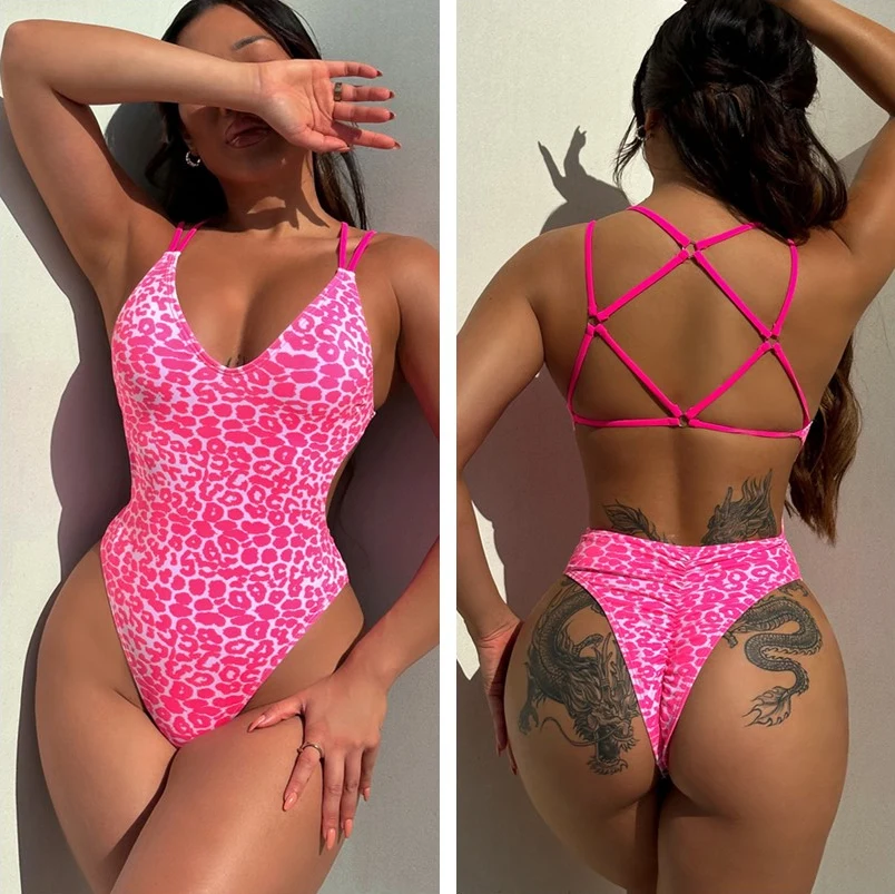 7Color Sexy Backless One Piece Swimwear Women New Swimsuit Pad Maio Biquini Mujer Trikini Badpak Dames Bikini Monokini Femme