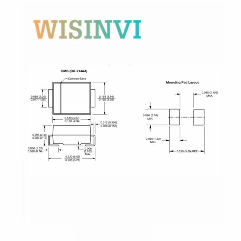Bild 6: 100 Stück SMLVT3V3 SMB-Markierung CD-TVS 3,3 V 200 A DO214AA