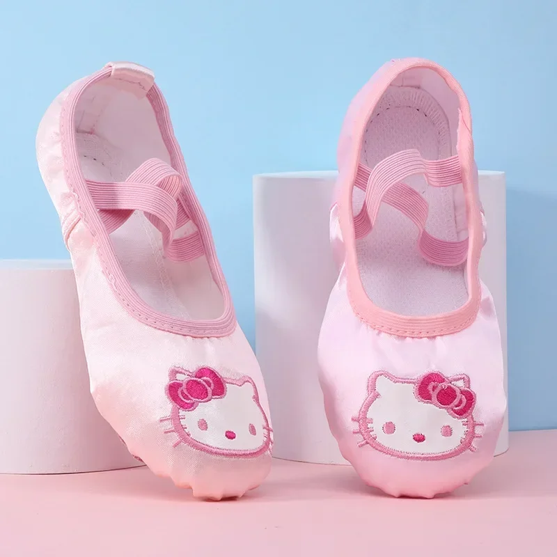 Chaussures de Ballet Astronomique en Satin Doux Brodé pour Fille, Interrupteur Chaton, brevpour Adulte, Entraînement au Yoga, Griffe de Chat