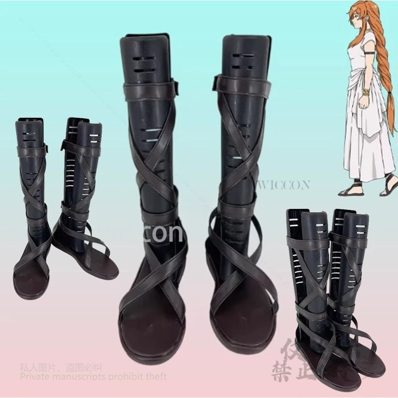 

Anime Frieren: Beyond Journey's End Cosplay Costume Flamme PU Leather Shoes Handmade Female Halloween Roleplay Party Customized