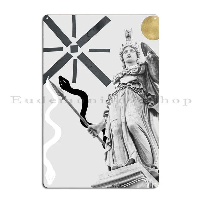 Goddess Athena Finesse 1 Metal Plaque Rusty Vintage Designing Create Retro Tin Sign Poster