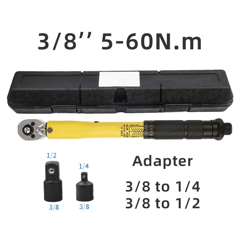 

5-110N.m Torque Wrench 3/8 Precise Reversible Ratchet Torques Key Professional Bicycle Motorcycle Car Automotive Tool