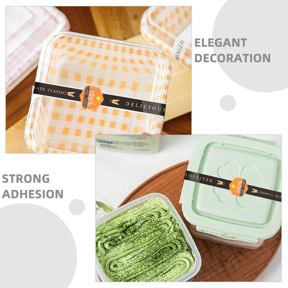 200 قطعة ملصقات ختم الخبز ذاتية اللصق ملصقات كوكي كعكة صناديق زيت مقاوم للماء مقاومة أنيقة الديكور المهنية #3