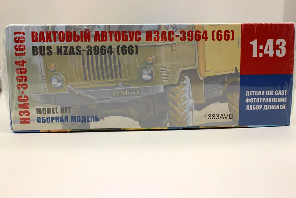 NEW AVD Models 1:43 Scale BUS NZAS-3964(66) USSR Bus Diecast Model Kit 1383AVD assemble toys for collection Gift