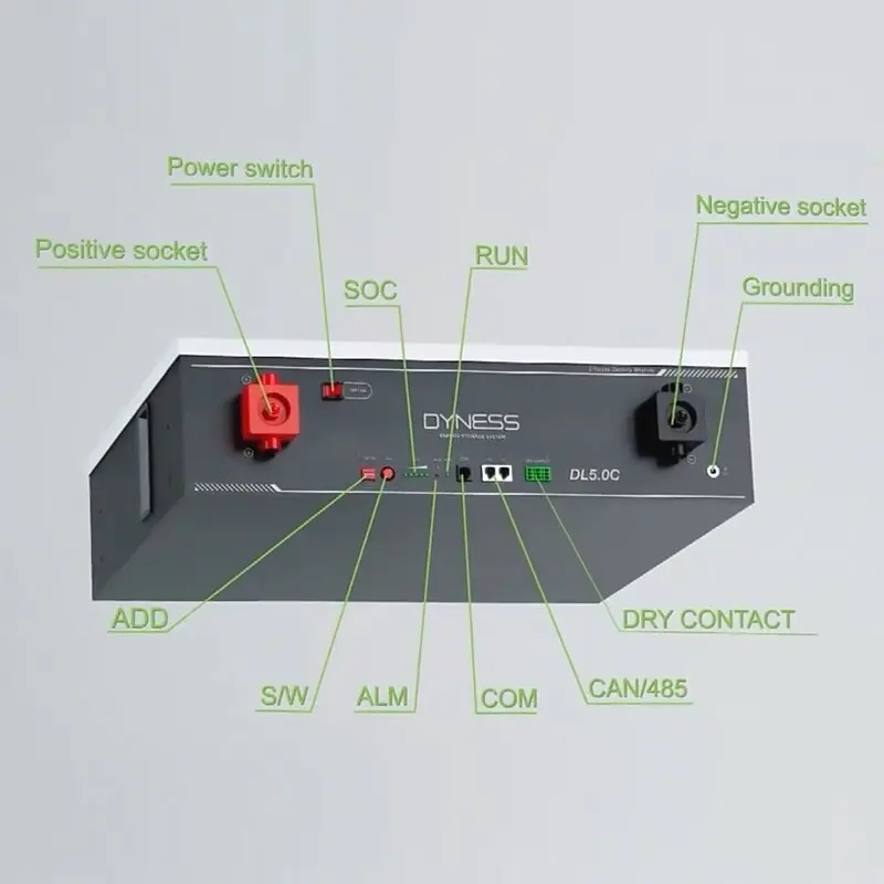 Baterai TLF Dyness DL5.0C LiFePO4 5kWh 51.2V 100Ah, Powerwall Terpasang di Dinding, Baterai Lithium Tenaga Surya untuk Penggunaan Rumah Tangga