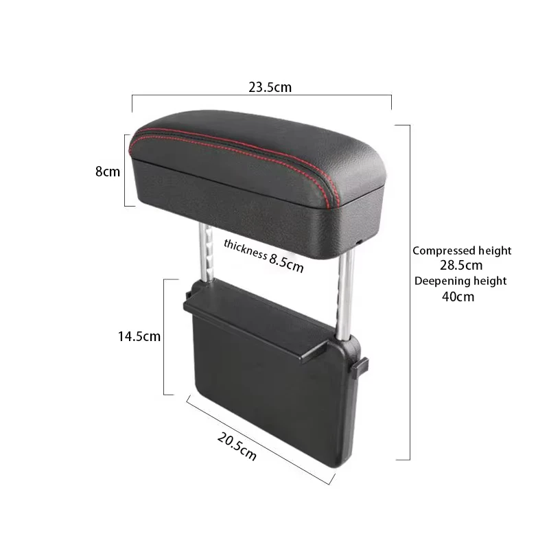 Universal Car Armrest Box Armrest Elbow Support Adjustable Center Console Arm Rest Box Accessory Auto Seat Gap Organizer