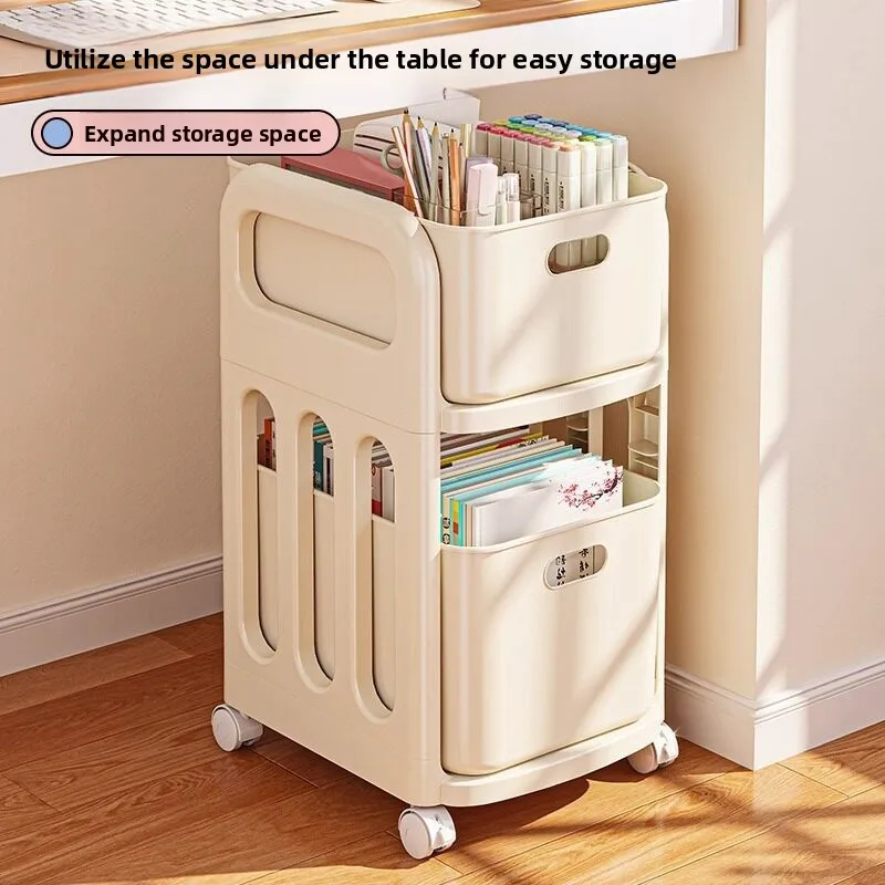 Movable Bedside Cart Multi Layer Storage Cabinet Bedroom Living Room Snack Trolley Hair Salon Furniture Utility Storage Cart