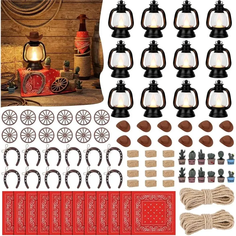 

Набор для украшения стола в ковбойском стиле ABBO-Cowboy Style, 88 предметов, деревенский стиль, для дней рождения и свадеб