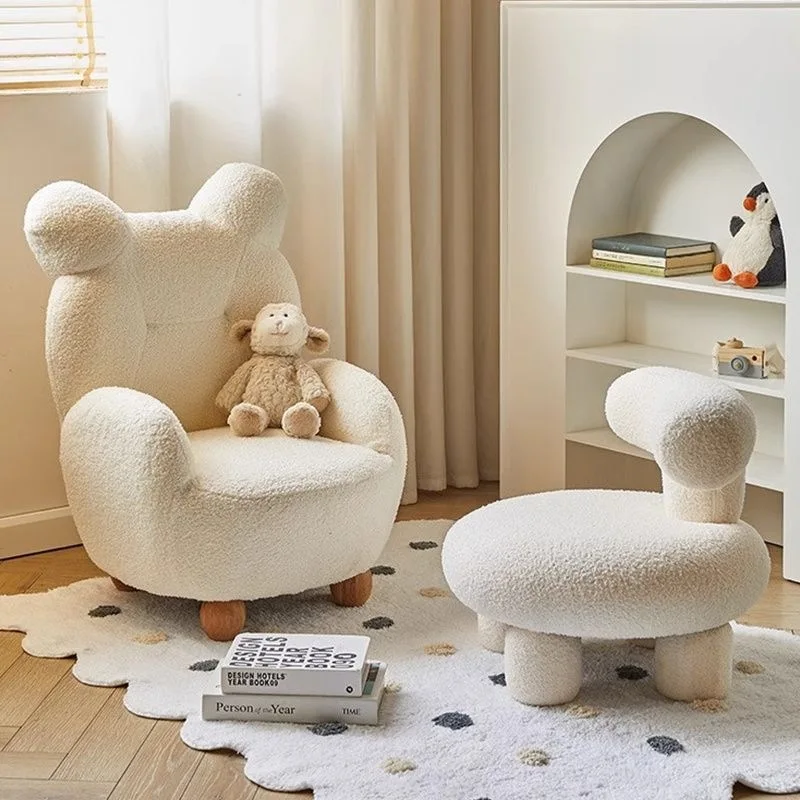 AOLIVIYA Children's Sofa Recliner Chair Baby Kids Single Couch Comfortable Foam Training Seat Lamb Bear