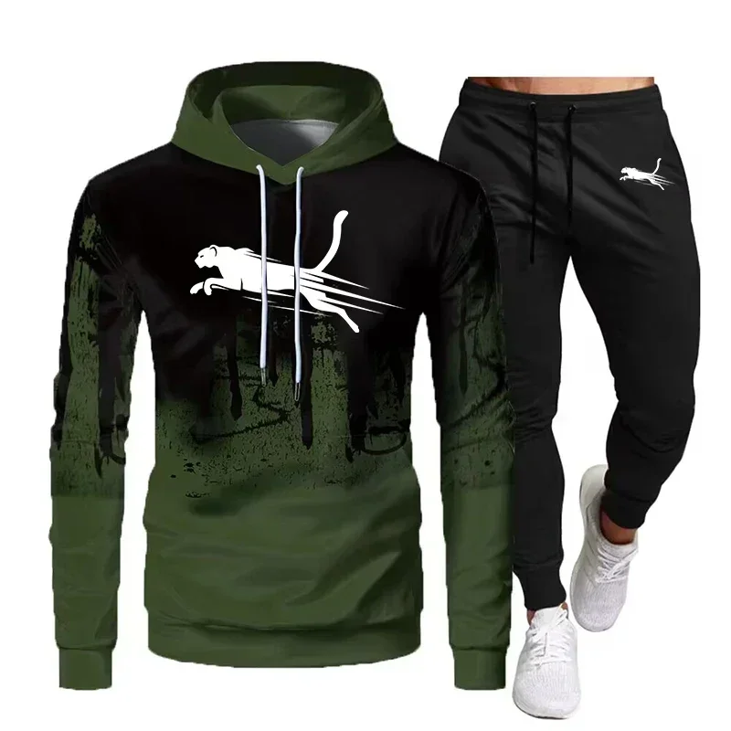 Herfst Winter Nieuwe herenmode casual Hoodies Sets Trainingspak Sportkleding Sweatpant met capuchon Sweatshirts jogging Sportsuit