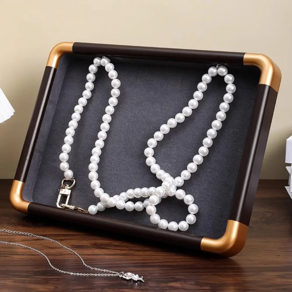 

Velvet Wooden Jewelry Tray Large Capacity Necklaces Bracelets Jewelry Organizer Earrings Rings Storage Box