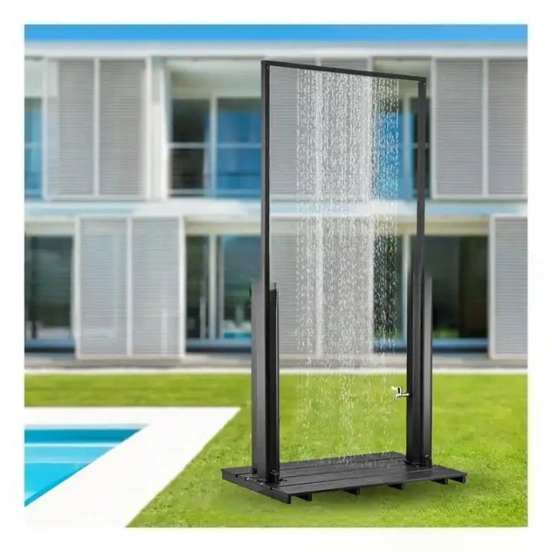 

Outdoor solar door type shower column, 40 liter capacity black, shower
