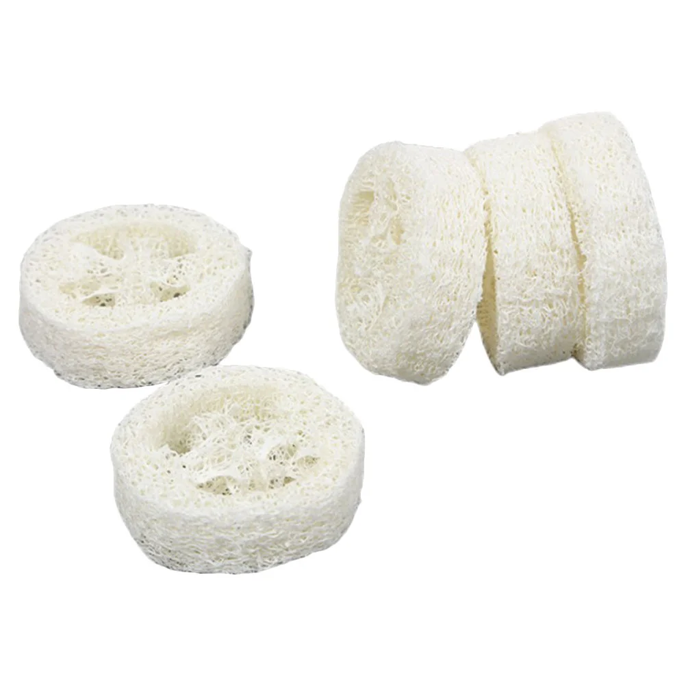 5 Pcs Bath Wipe Brush Loofah Cuts Soap Holder Base Tray Natural Sponge Sponges Slices