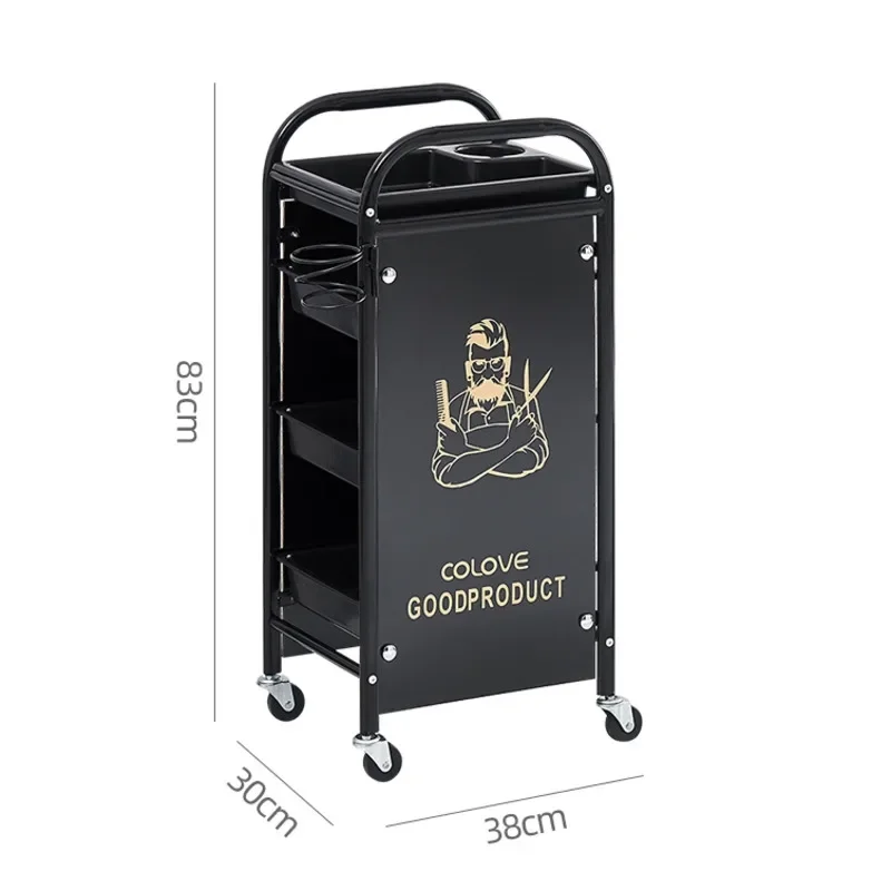 Stylist's Ally Multilayer Hairdresser Cart ล้อขนาดใหญ่ความจุ Beauty Cart Retro Salon รถเข็นสําหรับร้านตัดผมเครื่องมือ