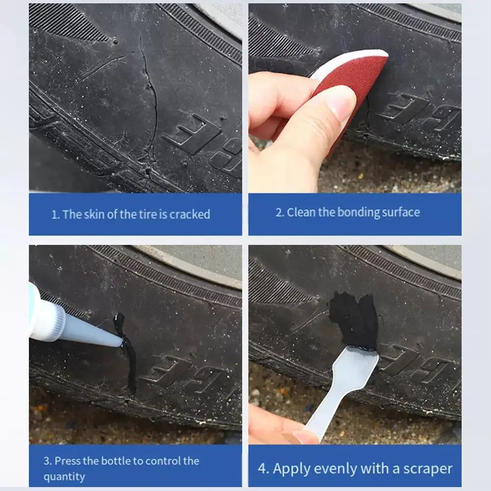 Car Seal Tire Glue Crack Repair Adhesive Rubber Bonding Glue Repair Tire Side Trauma Damage Puncture Strong Instant Glue Multi image 6