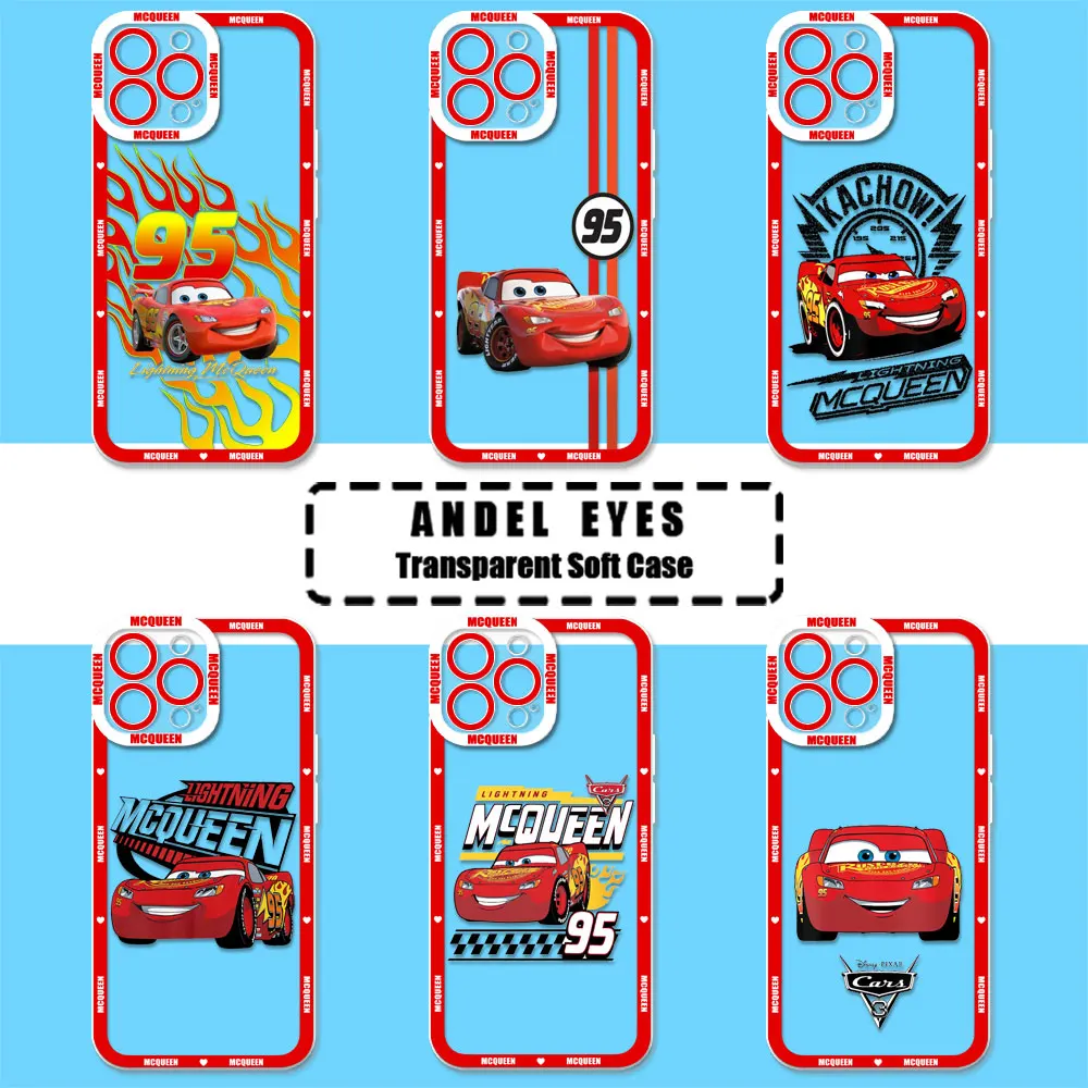 Disney Cars Lightning McQueen 95 Case For Motorola MOTO G73 G72 G71 G60S G53 G52 G32 G30 G22 Edge 40 Pro Plus Transparent Cover