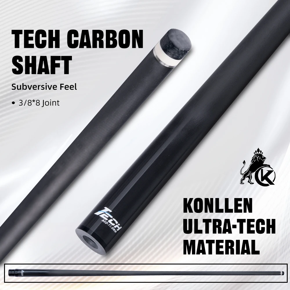 

Konllen Carbon Fiber Shaft with professional carbon shaft 3/8*8 Joint 11.8mm tip pool cue for Billiard cue stick