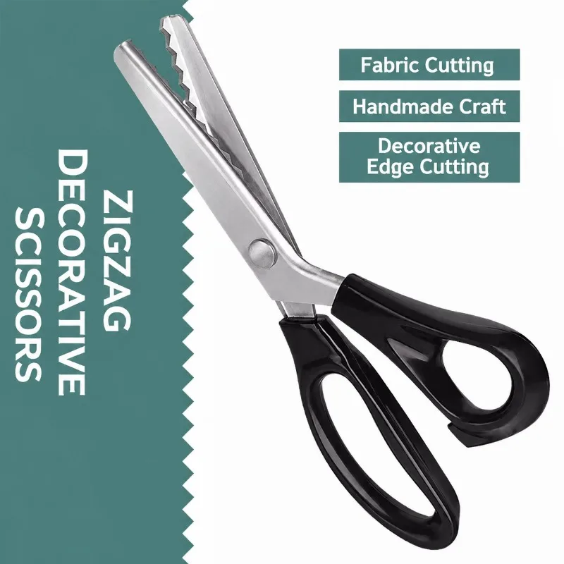 Pinking Shears Scissors for Fabric Zig Zag Cut Wave Craft Sewing Scissors Triangular Dog Tooth Craft Scissors