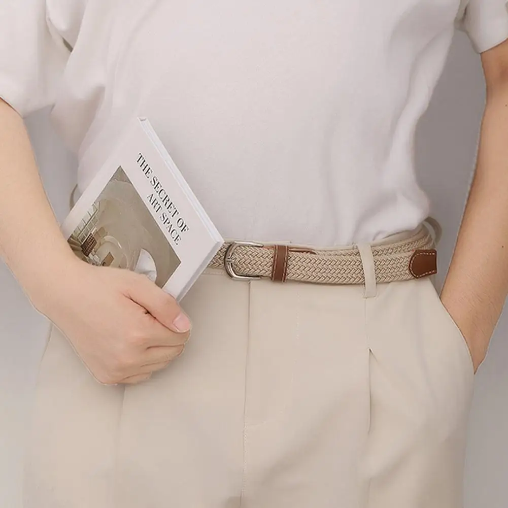 نسيج مرن حزام غير رسمي محبوك المنسوجة العسكرية التكتيكية حزام الذكور حزام مطاط ل بانت جان توسيع مضفر تمتد حزام #4