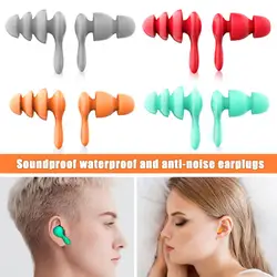 Bath Earplugs 2 Pair Durable Ergonomic Soft  Thickened Bath Earplugs with Storage  Box Swim Supply