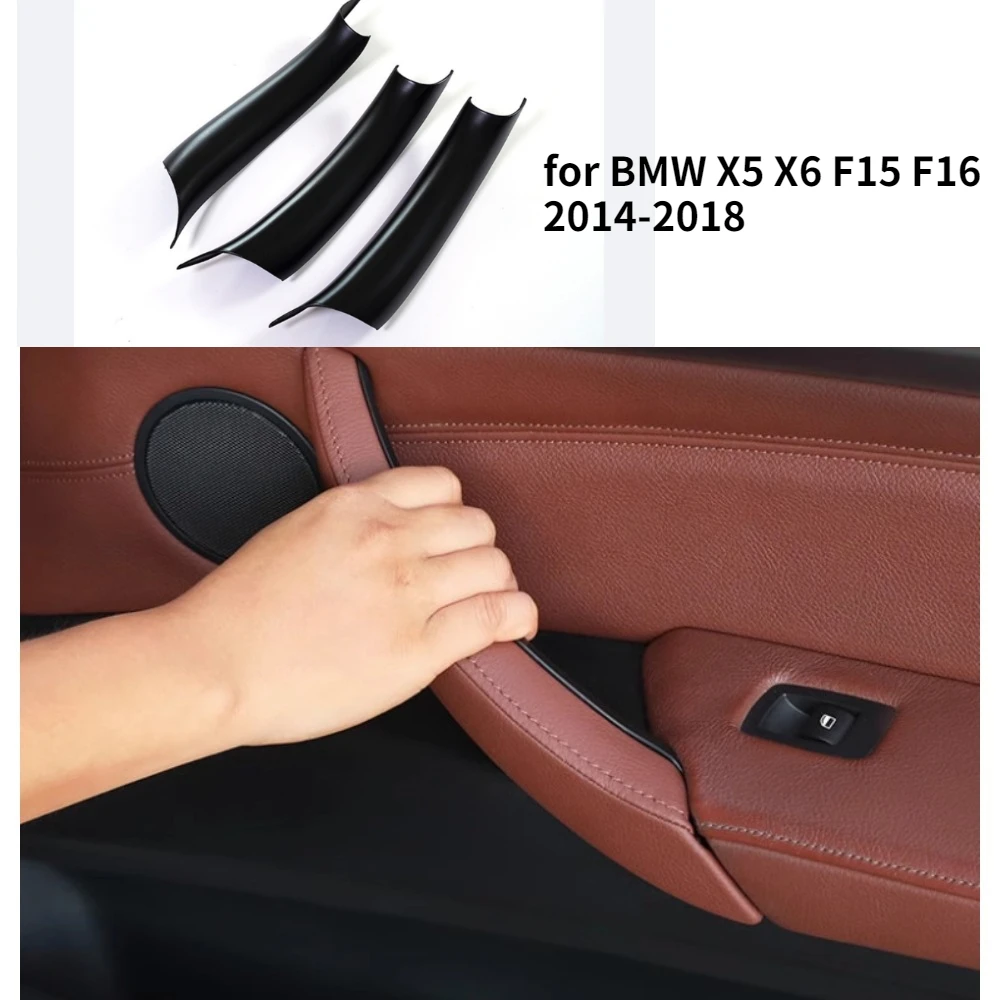 LHD F15 F16 Car Easy Install Interior Door Pull Handle Inner Armrest Panel Cover Replacement for BMW X5 X6 F15 F16 2014-2018