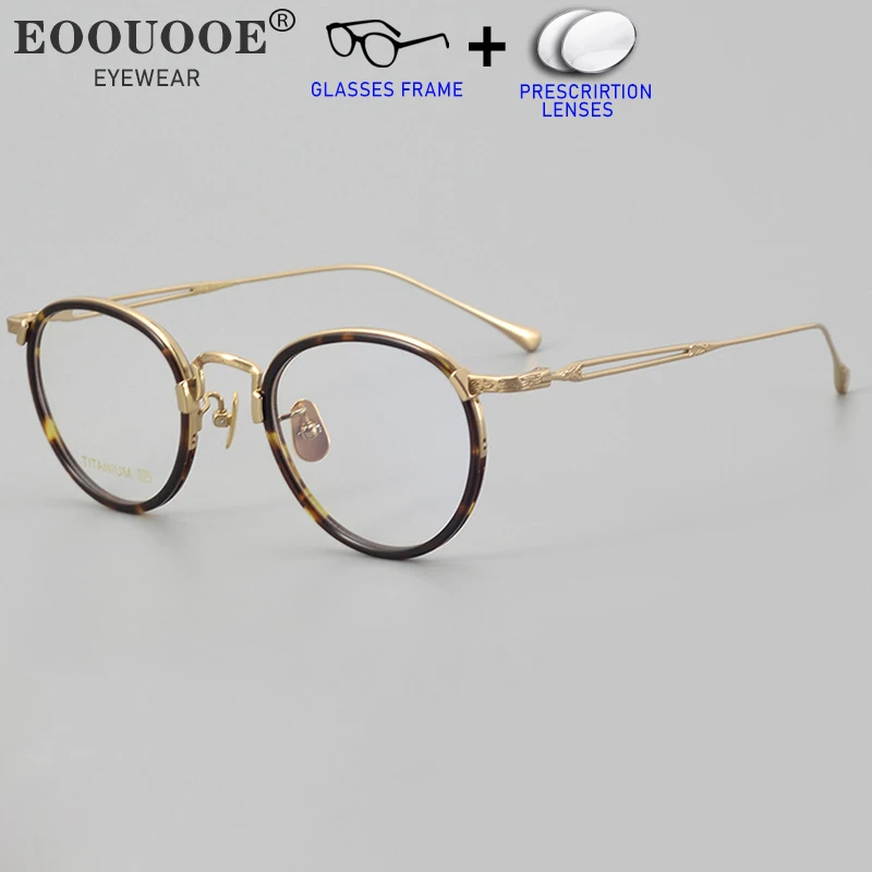 

Vintage Glasses Good Quality Prescription Lenses Glasses Pure Titanium Eyewear Distance Reading ADD Progressive Myopia Optical
