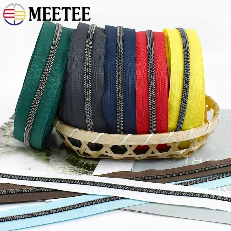 5# Sewing Nylon Zipper By The Meter Coil Zip Tapes for Bag Wallet Plastic Zippers Garment Repair Kit DIY Tailor Accessories