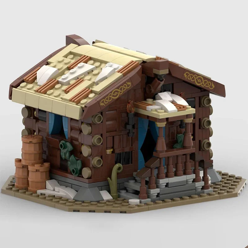 

2024 Moc Ideas Viking Village Trading Post Building Blocks Medieval House Architecture Model Toy For Children Educational Gift