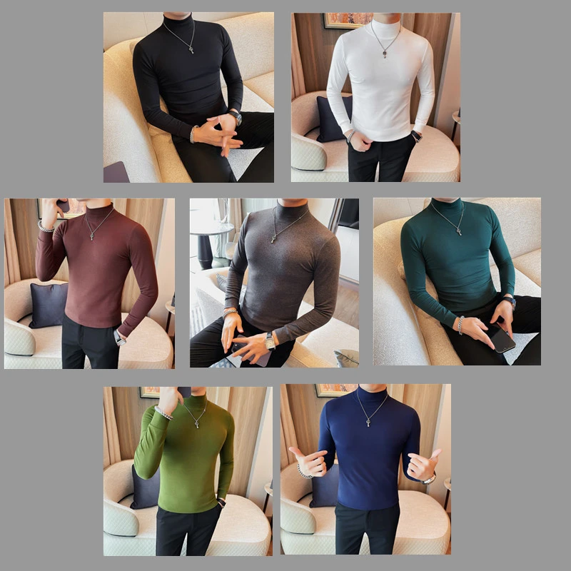 2026 Herren Thermounterwäsche Rollkragen-Hemd mit Revers, dünnes Modal-Herbst- und Winter-Langarm-Unterhemd, einlagiges Slim-Fit-Oberteil – Detail 2