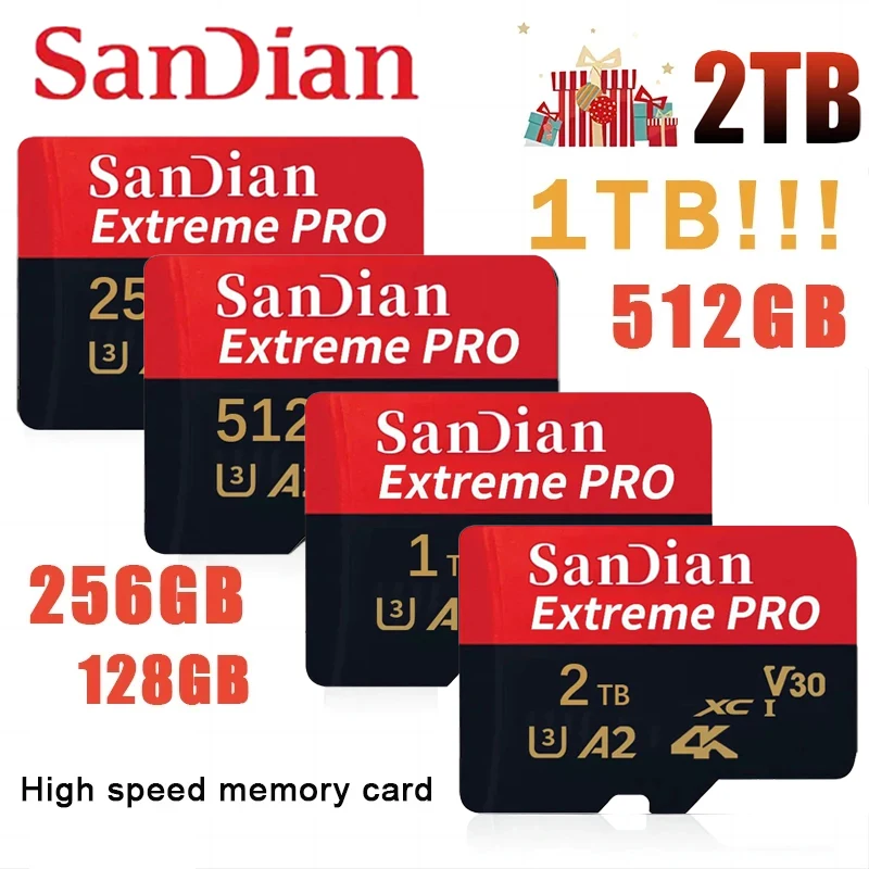 2TB 1TB Class 10 Memory Card 128GB SD Card 256GB Micro TF SD Card 64GB TF Flash Memory Card For Phone Camera Drone