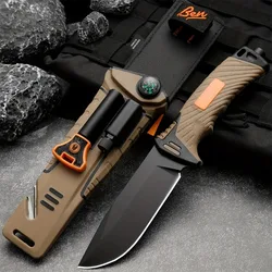 1PC Outdoor multifunctional self-defense knife integrated tool high hardness wilderness straight knife for survival