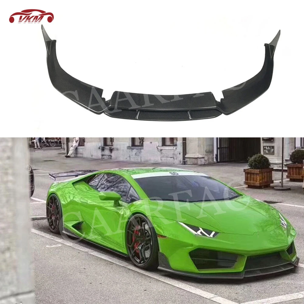 

Dry Carbon fiber Front Lip Shovel Spoiler Splitters case For Lamborghini LP580 LP610 Head Bumper Chin Cover Car styling