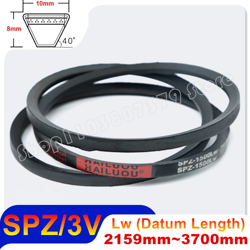 Drive V Belt Type SPZ 3V Rubber Transport Strap Narrow Conveyor Belts 2159 2200 2286 2337 2400 2540 2650 2760 3050 3250 3700mm