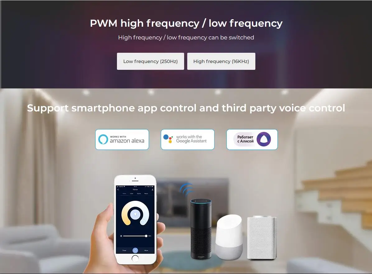 Miboxer WiFi+2.4G LED Controller SW2 PW2 HW2 2IN1 SW5 PW5 PW5 5IN1 12A 20A 30A Tuya APP Music Voice Control image 6
