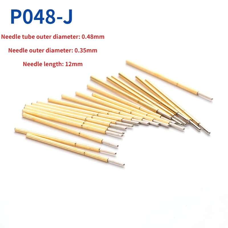 

100PCS/pack Spring Test Probe P048-J Needle Tube Outer Diameter 0.48mm Total Length 12mm PCB Pogo Pin